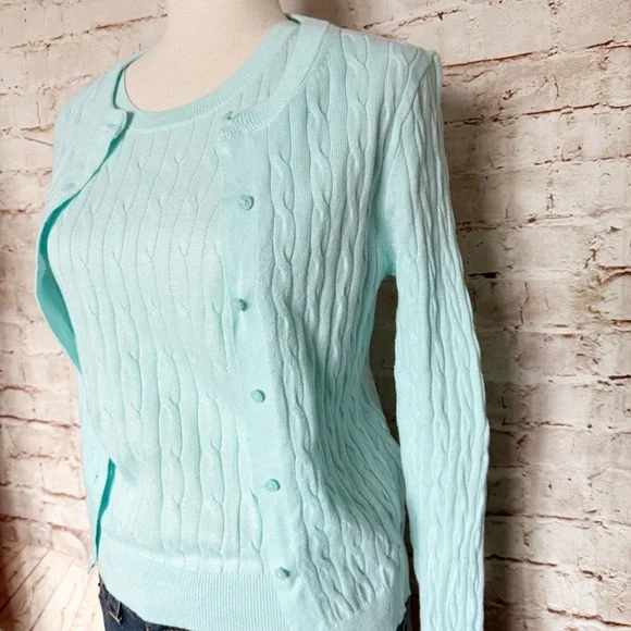 J. Crew cable knit cardigan sweater set - Picture 4 of 7